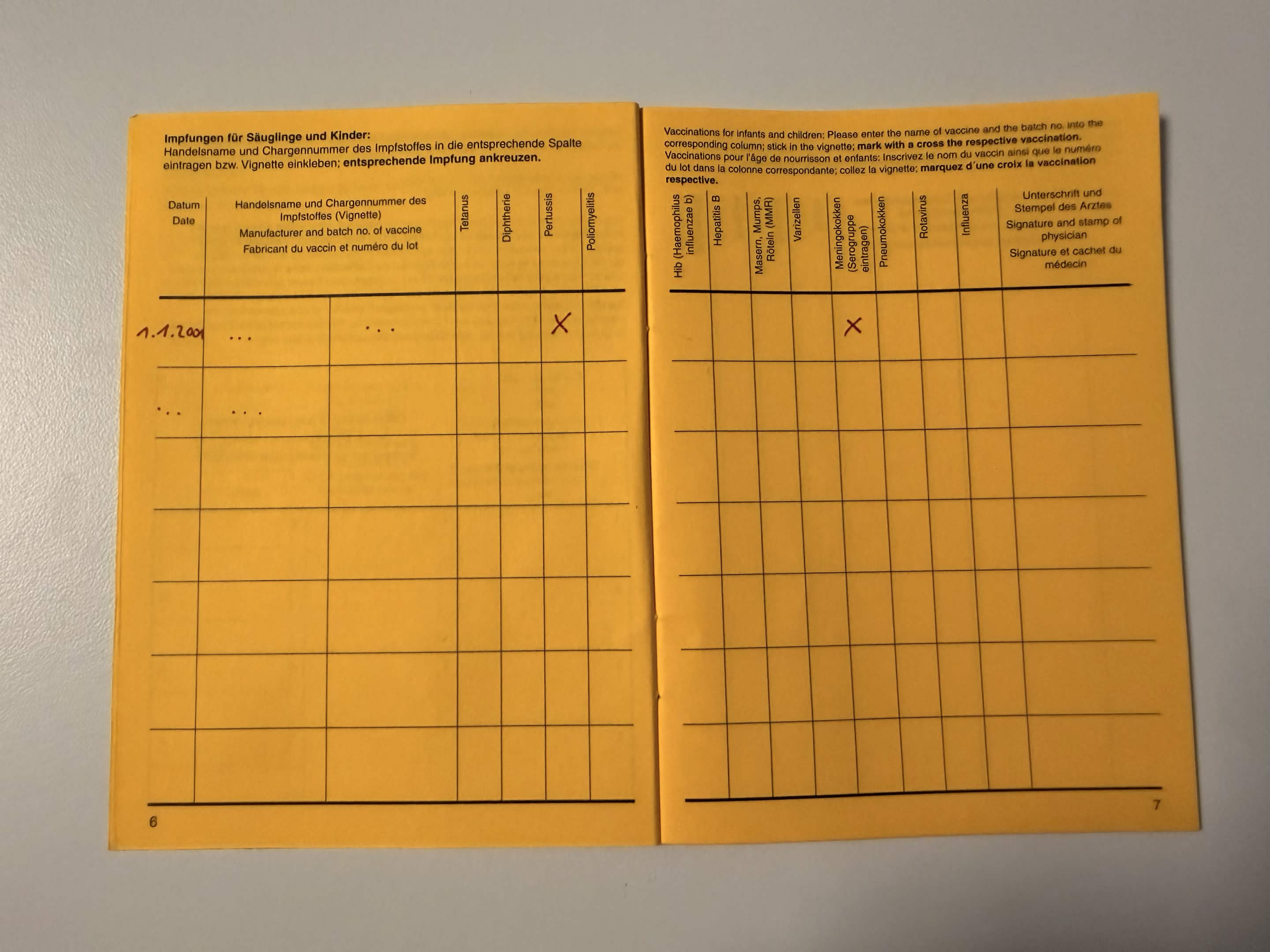 Beispiel korrekte Impfseite